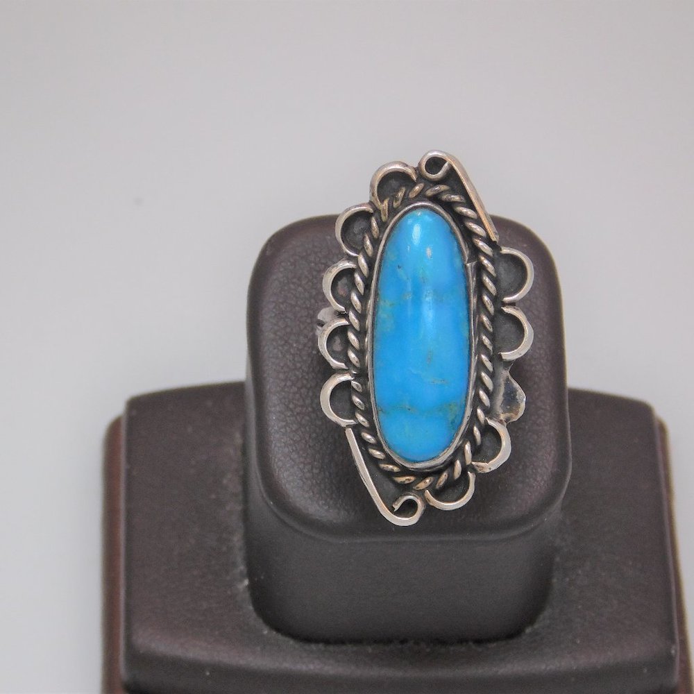 Turquoise 925 Silver Ring Size: 6.50